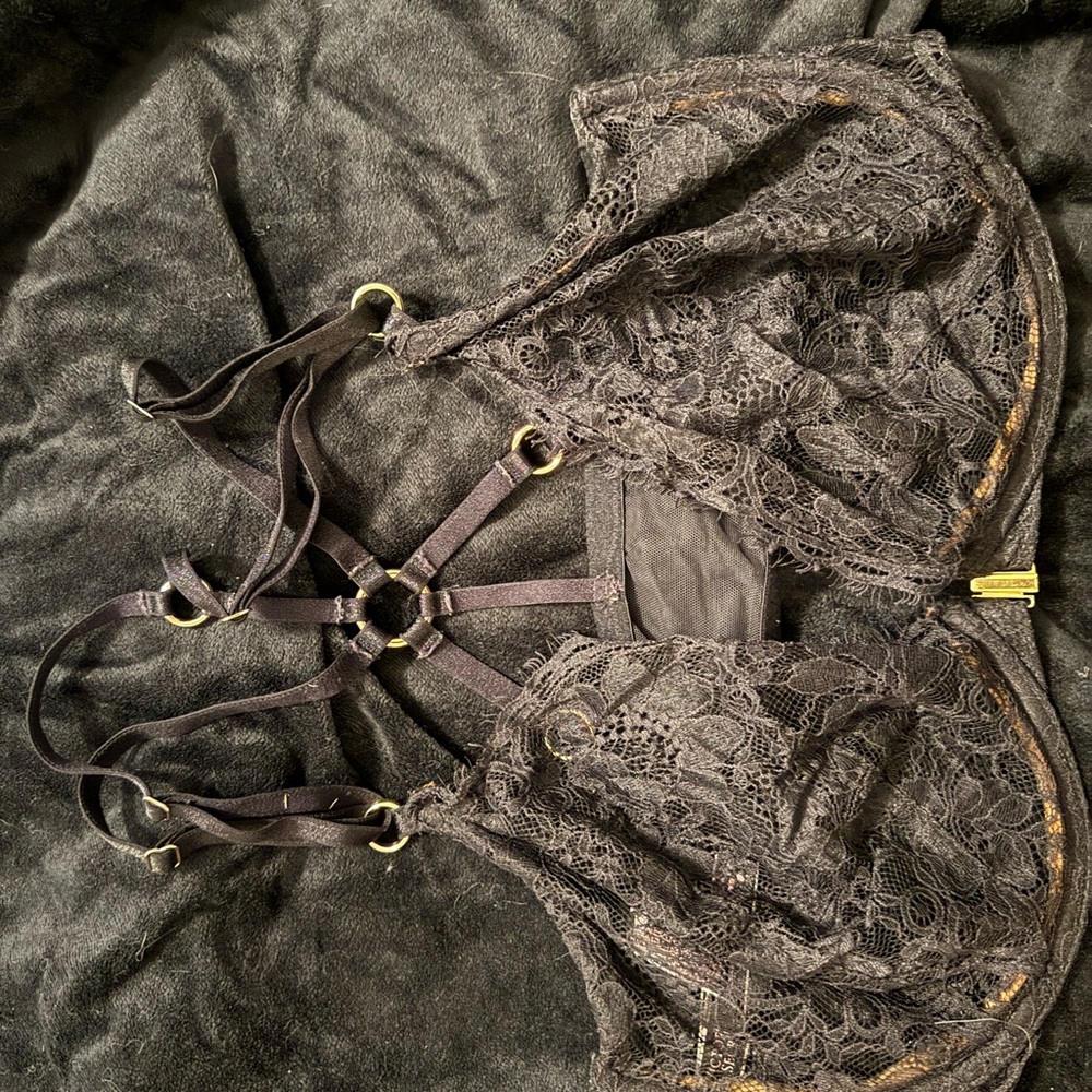 Victoria's Secret Black Lace Bra with Adjustable Fit